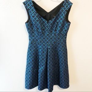 Nanette Lepore blue black diamond dress size 6